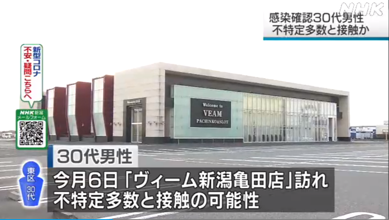 新潟市江南区のパチンコ店「ヴィーム新潟亀田店」でコロナ感染者来店イベントがあった模様！